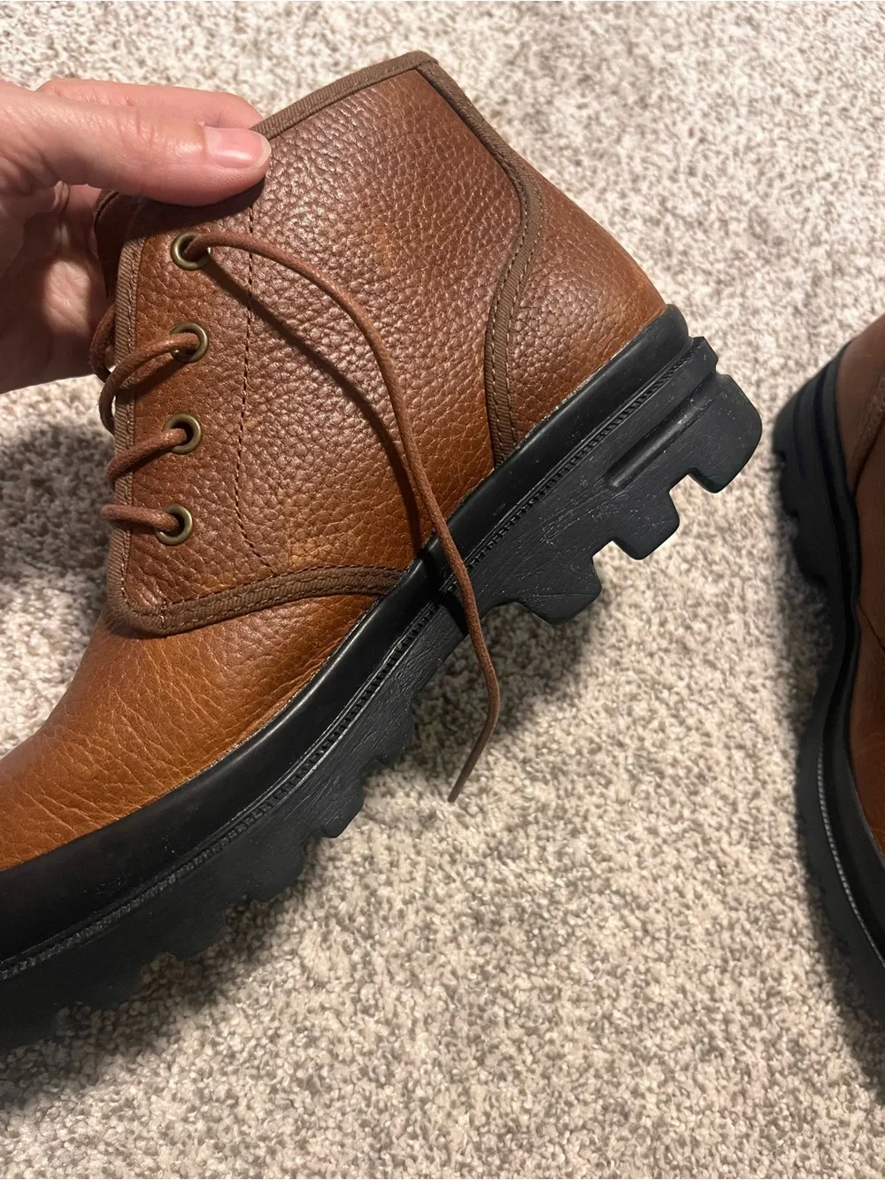 Polo Ralph Lauren Omar Men’s 9.5D Brown Leather Lug Sole Chukka Boots